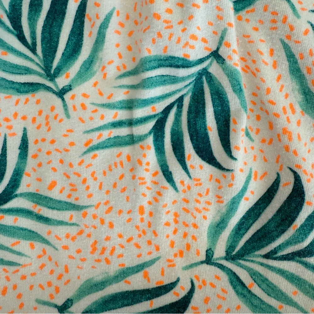 Zara Girls Tropical Palm Leaf Ruffle Tiered Summer Dress Green Orange 3-4Y - Picture 8 of 9